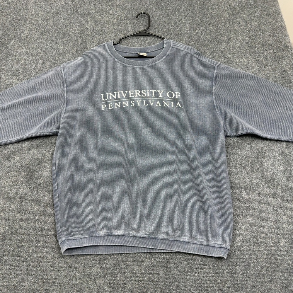 University of Pennsylvania chicka d Sweatshirt Large Blue Cotton Corded Gorpcore